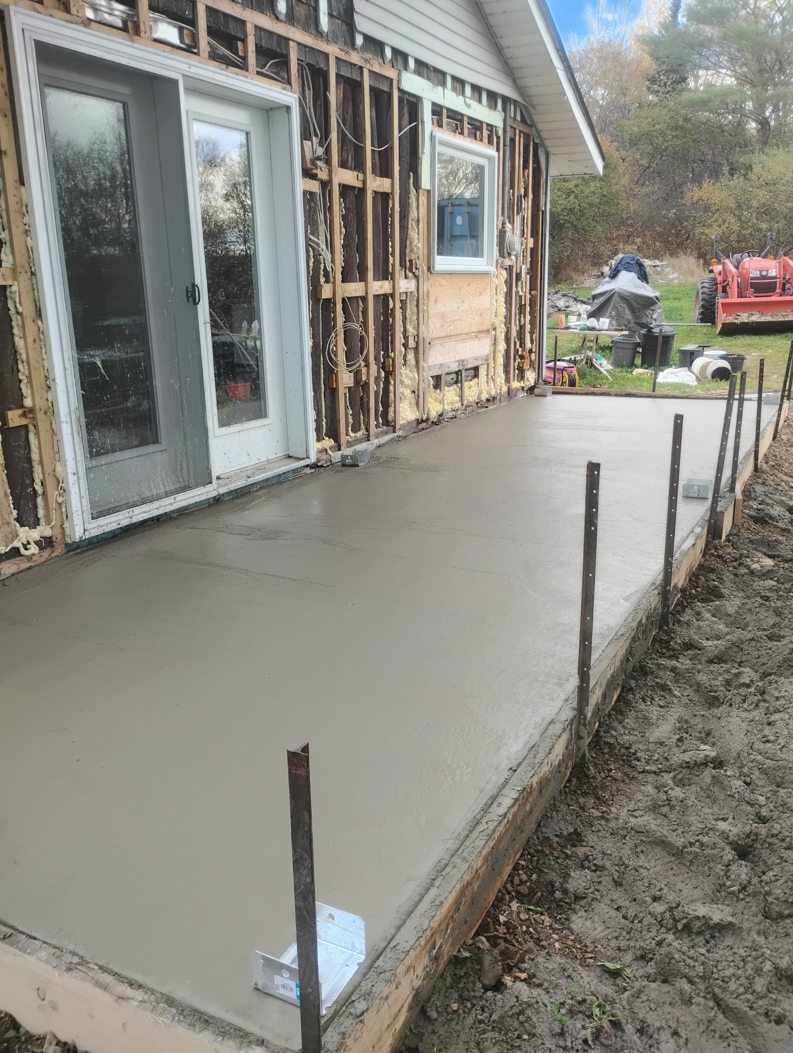 Concrete slab for extension